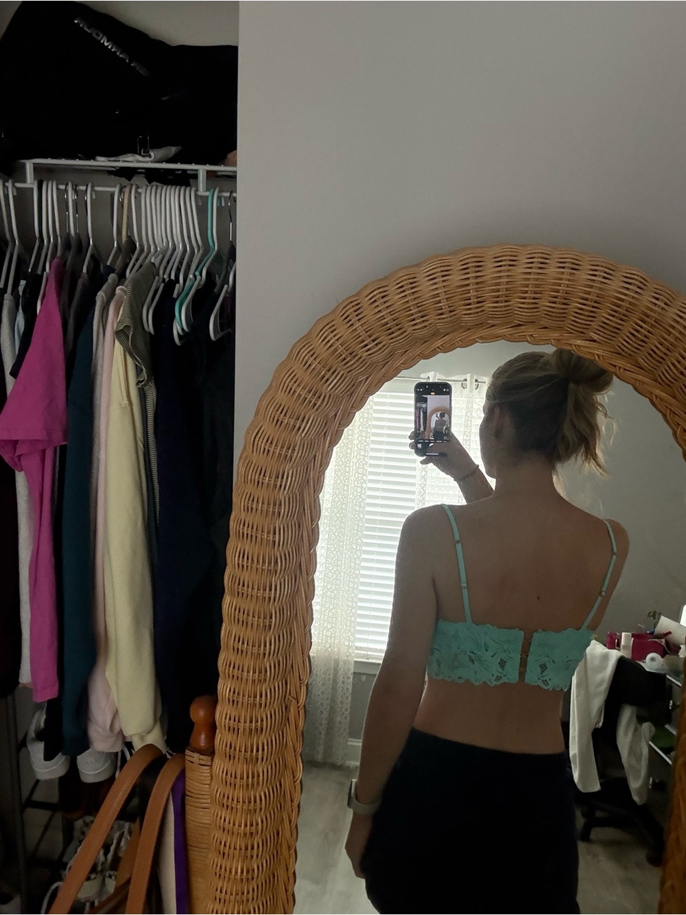 Aqua blue American eagle Cropped Tank Top - Picture 2 of 3